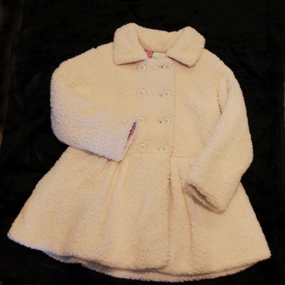 Magpie Girls' 'Wooly" Cream Peacoat - Picture 2 of 4
